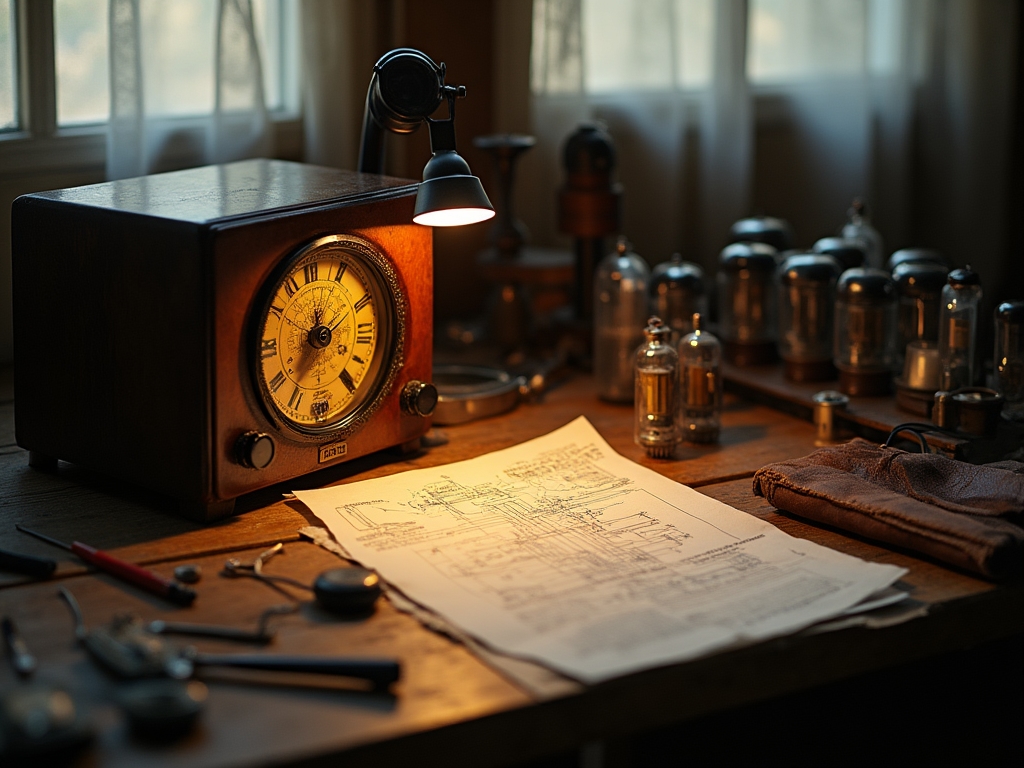Atmospheric vignette capturing the essence of craftsmanship within the restoration workshop